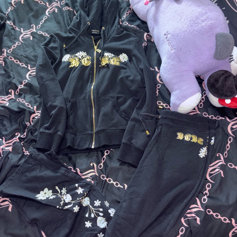 BCBGMaxAzria Black Outfit with Gold and Pink Accents